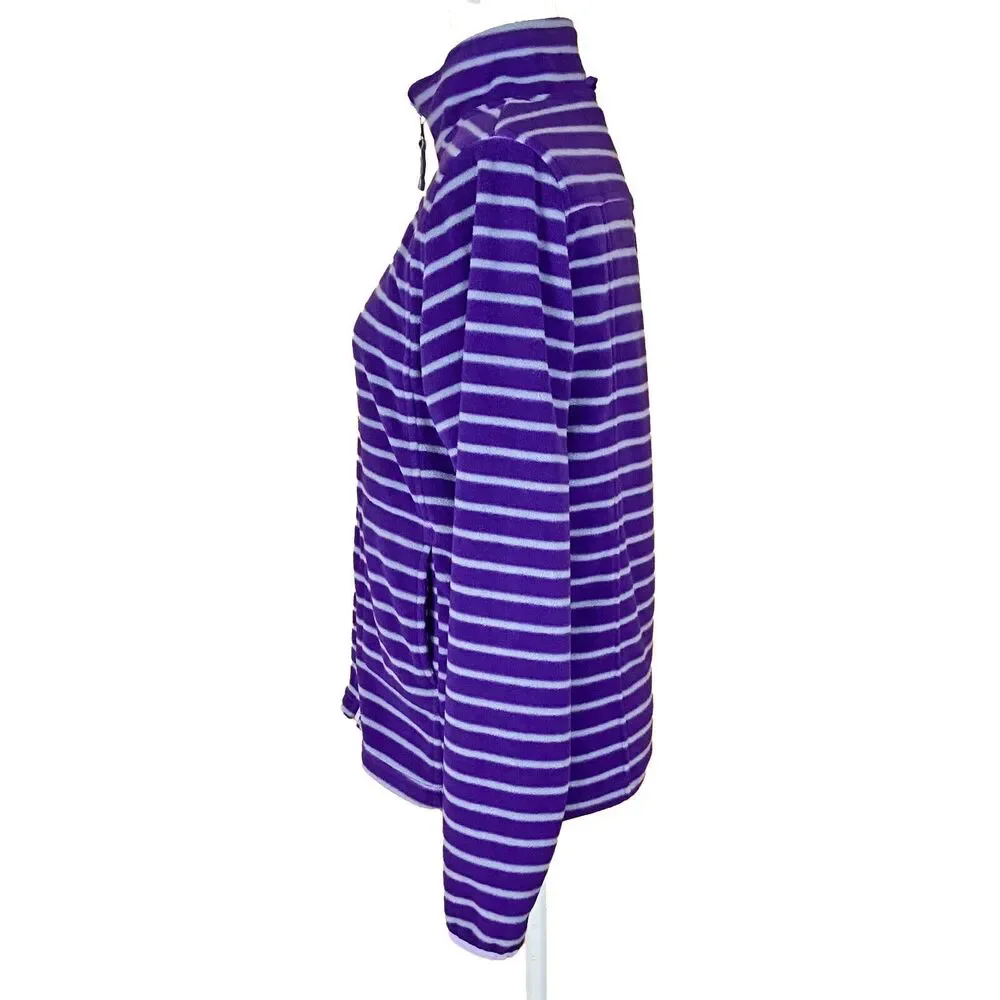 Lands' End Girls 3-in-1 Stormer Parka Size XL (16) Purple Gray Hood Fleece Lined